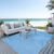 9' X 12' Blue Abstract Washable Non Skid Indoor Outdoor Area Rug