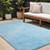 9' X 12' Blue Abstract Washable Non Skid Indoor Outdoor Area Rug Transitional Style - Blue Color