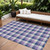 8' X 10' Navy Blue Purple And Beige Plaid Washable Indoor Outdoor Area Rug