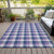8' X 10' Navy Blue Purple And Beige Plaid Washable Indoor Outdoor Area Rug