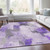 9' X 12' Lavender And Ivory Abstract Washable Indoor Outdoor Area Rug - Lavender, Ivory