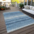 10' X 14' Blue And Ivory Abstract Washable Indoor Outdoor Area Rug Transitional Style - Blue, Ivory Color