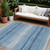 10' X 14' Blue And Ivory Abstract Washable Indoor Outdoor Area Rug Transitional Style - Blue, Ivory Color