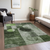 9' X 12' Fern Green And Gray Geometric Washable Indoor Outdoor Area Rug