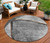 8' Gray Chocolate And Silver Round Abstract Washable Indoor Outdoor Area Rug