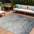 8' X 10' Taupe Brown And Silver Abstract Washable Indoor Outdoor Area Rug