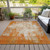 10' X 14' Orange And Ivory Abstract Washable Indoor Outdoor Area Rug - 880016838978