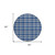 8' Round Navy and Ivory Round Plaid Washable Non Skid Indoor Outdoor Area Rug