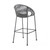 40" Light Gray Metal Low back Outdoor Counter Height Bar chair with Footrest