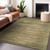 8' X 10' Fern Green And Taupe Abstract Washable Indoor Outdoor Area Rug