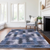 8' X 10' Navy Blue And Sky Blue Southwestern Washable Indoor Outdoor Area Rug
