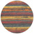 8' Granite Gray Copper And Yellow Round Striped Washable Indoor Outdoor Area Rug