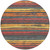 8' Granite Gray Copper And Yellow Round Striped Washable Indoor Outdoor Area Rug