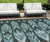 8' X 10' Teal Blue Aqua And Charcoal Southwestern Washable Indoor Outdoor Area Rug