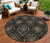 8' Black Gray And Brown Round Medallion Washable Indoor Outdoor Area Rug