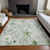 8' X 10' Mint Green And Ivory Floral Washable Indoor Outdoor Area Rug