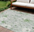8' X 10' Mint Green And Ivory Floral Washable Indoor Outdoor Area Rug - Mint Green, Ivory