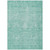 9' X 12' Aqua And Ivory Damask Washable Indoor Outdoor Area Rug