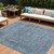 10' X 14' Blue And Beige Abstract Washable Indoor Outdoor Area Rug