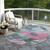 8' Teal Blue And Aqua Round Floral Washable Indoor Outdoor Area Rug - 880016735680