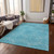 9' X 12' Aqua And Ivory Geometric Washable Indoor Outdoor Area Rug Transitional Style - Aqua, Ivory Color
