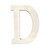16" Distressed White Wash Wooden Initial Letter D Sculpture