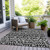 8' X 10' Black And Ivory Southwestern Washable Indoor Outdoor Area Rug - Black, Ivory