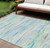 8' X 10' Teal Blue And Ivory Abstract Washable Indoor Outdoor Area Rug - Teal Blue, Ivory