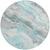 8' Teal Blue And Silver Round Abstract Washable Indoor Outdoor Area Rug