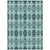 10' X 14' Teal Blue Aqua And Charcoal Moroccan Washable Indoor Outdoor Area Rug