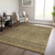 9' X 12' Brown Beige And Chocolate Striped Washable Indoor Outdoor Area Rug