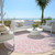 8' Pink And Ivory Round Geometric Washable Indoor Outdoor Area Rug Transitional Style - Pink, Ivory Color