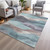 8' X 10' Teal Blue And Plum Abstract Washable Indoor Outdoor Area Rug - Teal Blue, Plum