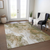 9' X 12' Brown And Ivory Abstract Washable Indoor Outdoor Area Rug