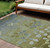 10' X 14' Olive Green And Gray Floral Washable Indoor Outdoor Area Rug - Olive Green, Gray