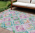 10' X 14' Lavender And Purple Geometric Washable Indoor Outdoor Area Rug Transitional Style - Lavender, Purple Color