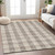 10' X 14' Beige And Brown Plaid Washable Indoor Outdoor Area Rug