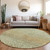 8' Artichoke Green Ivory And Brown Round Abstract Washable Indoor Outdoor Area Rug