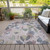 8' X 10' Blush And Mauve Floral Washable Indoor Outdoor Area Rug