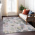 8' X 10' Blush And Mauve Floral Washable Indoor Outdoor Area Rug