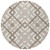 8' Taupe Brown And Ivory Round Geometric Washable Indoor Outdoor Area Rug