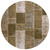 8' Brown And Ivory Round Patchwork Washable Indoor Outdoor Area Rug