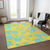 8' X 10' Yellow And Aqua Floral Washable Indoor Outdoor Area Rug