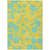 8' X 10' Yellow And Aqua Floral Washable Indoor Outdoor Area Rug