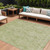 10' X 14' Artichoke Green And Beige Damask Washable Indoor Outdoor Area Rug