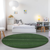 8' Round Fern Green Round Striped Washable Non Skid Indoor Outdoor Area Rug