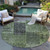 8' Olive Green And Gray Round Patchwork Washable Indoor Outdoor Area Rug