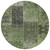 8' Olive Green And Gray Round Patchwork Washable Indoor Outdoor Area Rug