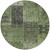 8' Olive Green And Gray Round Patchwork Washable Indoor Outdoor Area Rug