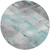 8' Teal Blue And Gray Round Striped Washable Indoor Outdoor Area Rug - Teal Blue, Ivory